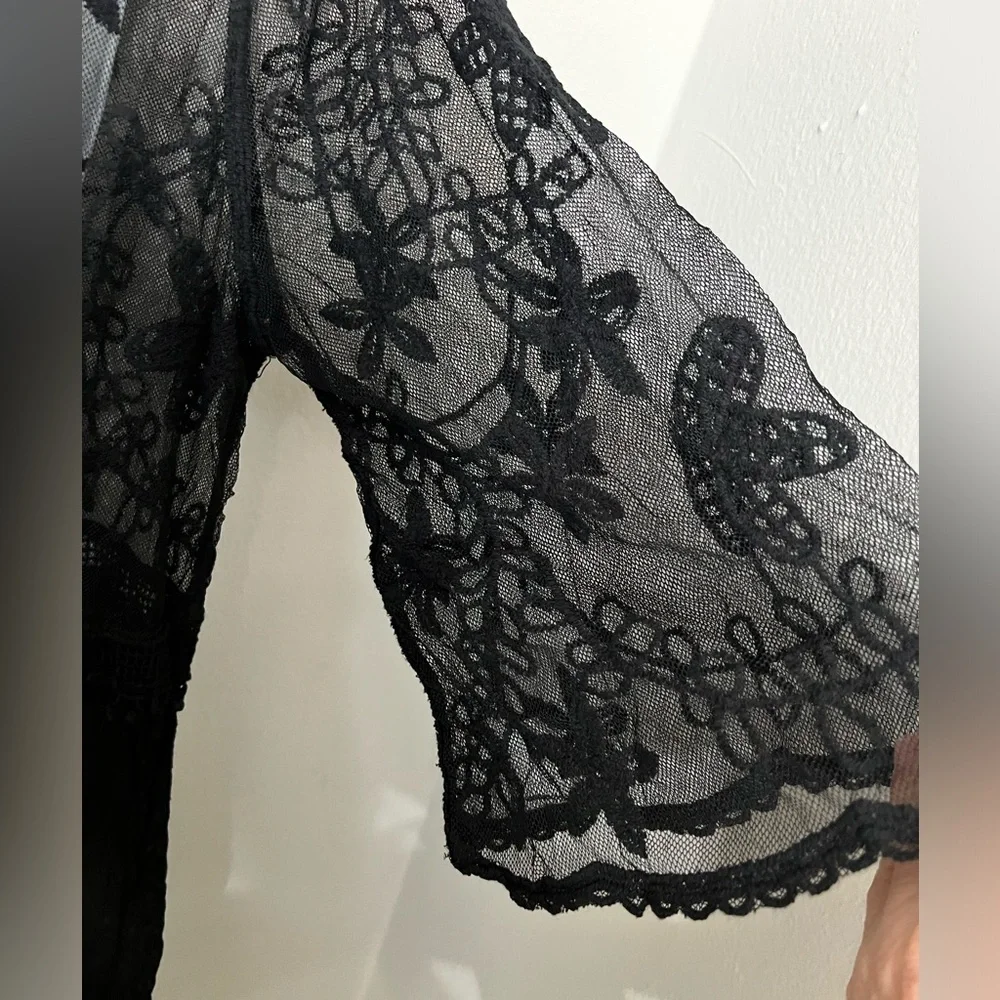 Chic Black Sheer Swim Cover Up